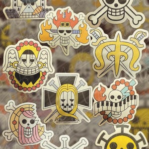 Anime Sticker Worst Generation- Straw Hat Pirates, Jolly Roger Designs - Quirky Vinyl Decals for Anime Lovers