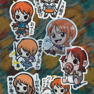 Pirate Strawhat sticker, anime merch, Jolly Roger Navigator pirate ,anime pirate stickers, slayer, waterproof vinyl stickers