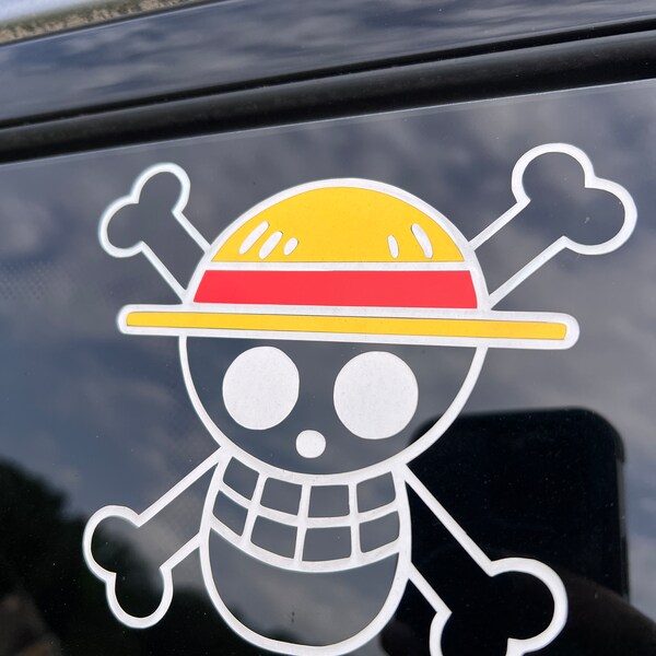 Straw Hat anime sticker, anime merch, Jolly Roger pirate ,anime car stickers, slayer, vinyl stickers