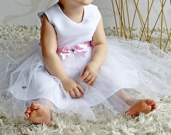 Taufkleid Mädchen Baby, Babykleid, Taufkleid weiss  Boho Kleid Baby Mädchen Spitzenkleid Florales Babykleid Baby Mädchen Hochzeitskleid