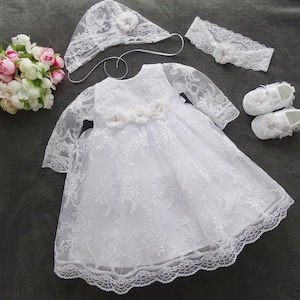 Amelie Christening Dress for Baby Girls, Lace Dress for Toddlers, Lace Christening Dress, Christening Dress for Baby