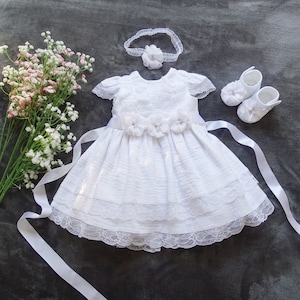 Astrid Muslin Handmade White Christening Gown, Christening Gown, Christening Gown for Baby, Christening Gown, Baptism Gown, Christening Gown, Godchild
