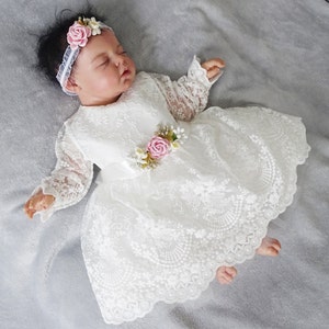 Baby Mädchen Prinzessin Hochzeit Taufe Kleid Tüll Partykleid Blumenmädchenkleid Taufkleid Taufkleid Taufe Babybekleidung zdjęcie 1