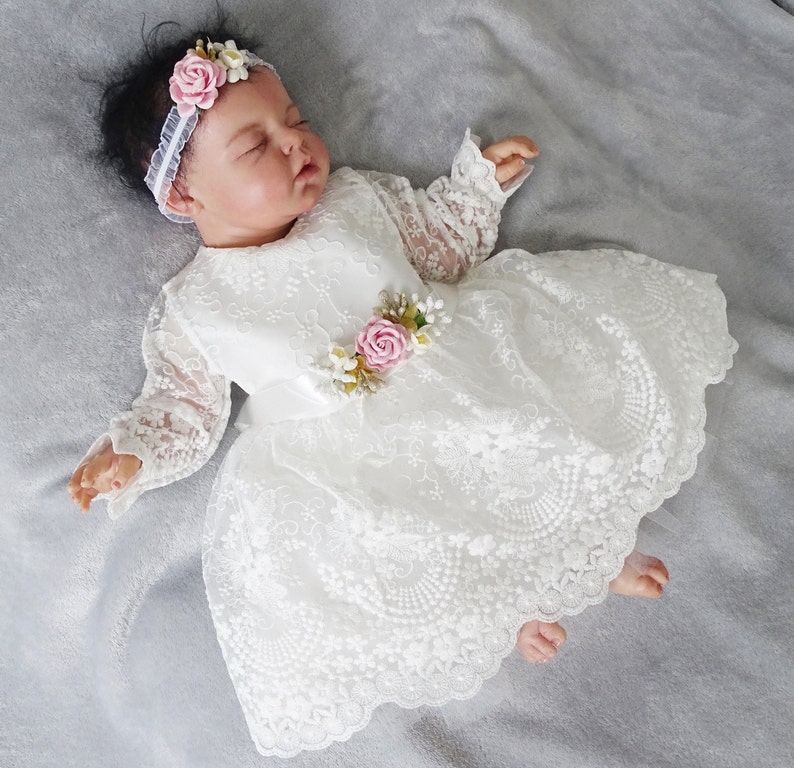 Baby Mädchen Prinzessin Hochzeit Taufe Kleid Tüll Partykleid Blumenmädchenkleid Taufkleid Taufkleid Taufe Babybekleidung zdjęcie 1