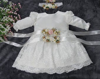 Vestido de bautizo y Boda de Princesa para niñas, vestido de fiesta de tul, vestido de flores para niñas, vestido de bautizo, ropa de bebé para bautismo