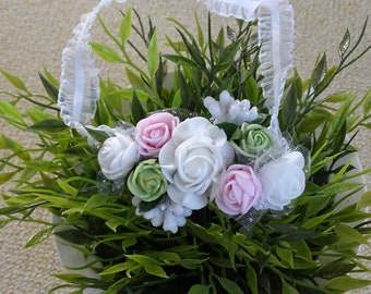 Tiara de encaje bebé, banda de pelo para el bautismo, bautismo, encaje de marfil y diadema de perlas, tocado de boda para niña de flores,