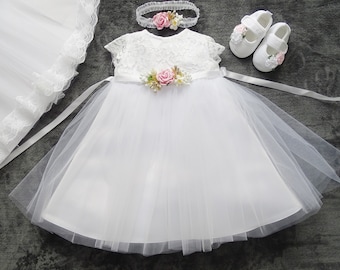 Abito da battesimo, abito da bambino, abito da battesimo, abito da battesimo bianco, abito boho per bambina, abito in pizzo per bambina, abito da sposa per bambina