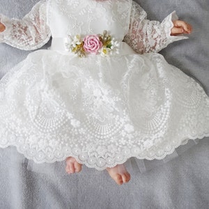 Baby Mädchen Prinzessin Hochzeit Taufe Kleid Tüll Partykleid Blumenmädchenkleid Taufkleid Taufkleid Taufe Babybekleidung zdjęcie 6