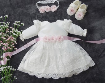 Baby Girl Princess Wedding Baptism Dress Tulle Party Dress Flower Girl Dress Christening Dress Baptism Baby Clothes