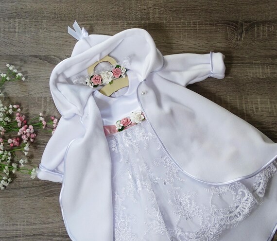 Livraison express Robe de baptême élégante pour filles Manteau