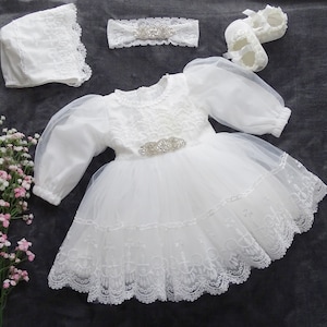Baptism Dress Baby Dress 62 68 74 80 86 Baptism Dress Ivory Baptism Dress Baby Boho Dress Baby Girl Lace Dress Baby Girl Wedding Dress
