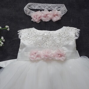 Robe de baptême fille bébé, robe de fête robe de baptême ivoire, robe bébé bébé boho robe bébé fille robe en dentelle robe baptême bébé fille image 6