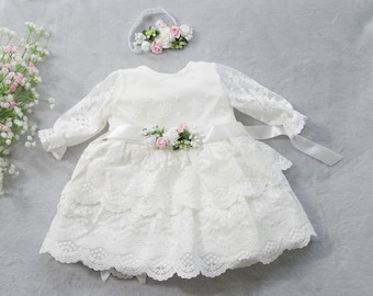 Baby Mädchen Prinzessin Hochzeit Taufe Kleid Tüll Partykleid Blumenmädchenkleid Taufkleid Taufkleid Taufe Babybekleidung