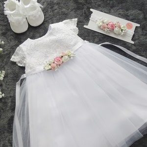 Christening dress, christening gown, baby girl dress, lace dress, flower girl dress, christening dress lace