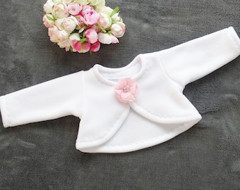 Bolero, jacket, color: white, sizes 56, 62, 68, 74, 80, 86, 92, 98