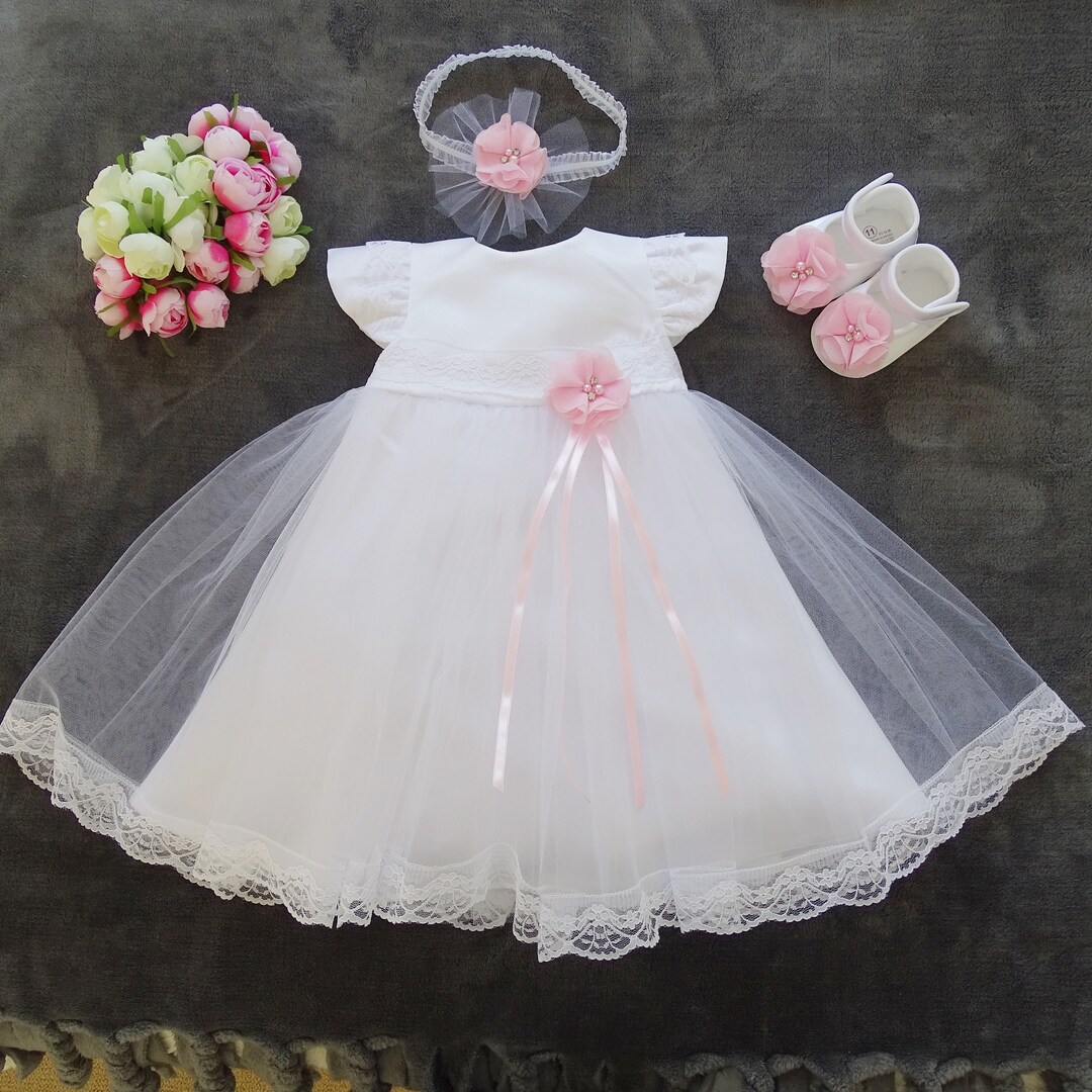 Vestido Bautizo Niña Kit De Vela Zapatos Calcetas My | Meses