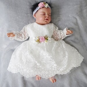 Baby Mädchen Prinzessin Hochzeit Taufe Kleid Tüll Partykleid Blumenmädchenkleid Taufkleid Taufkleid Taufe Babybekleidung zdjęcie 7