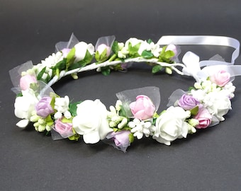 Kopfkranz "Kiara " / Haarschmuck / Hochzeit / Kommunion / Blumenkranz / Brautschmuck