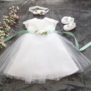 Christening dress baby dress christening dress white christening dress baby boho dress baby girl lace dress baby girl wedding dress