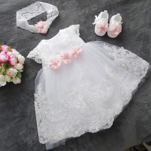 Taufkleid Mädchen Baby, Babykleid, Taufkleid Baby Boho Kleid Baby Mädchen Spitzenkleid Florales Babykleid Baby Mädchen Hochzeitskleid Bild 2