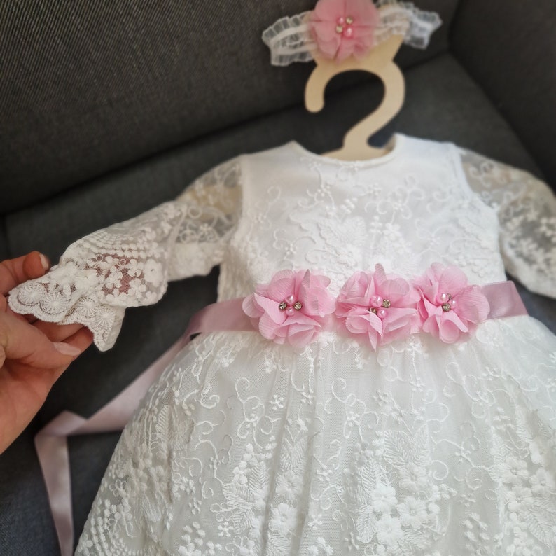Baby Mädchen Prinzessin Hochzeit Taufe Kleid Tüll Partykleid Blumenmädchenkleid Taufkleid Taufkleid Taufe Babybekleidung Bild 3