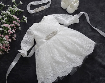 Baby Girl Princess Wedding Christening Dress Tulle Party Dress Flower Girl Dress Christening Dress Baptism Dress Baptism Baby Clothes