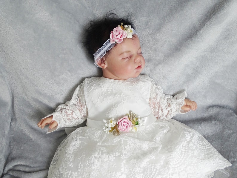 Baby Mädchen Prinzessin Hochzeit Taufe Kleid Tüll Partykleid Blumenmädchenkleid Taufkleid Taufkleid Taufe Babybekleidung zdjęcie 4