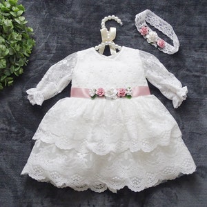 CHANTAL Christening Dress Baby Dress 62 68 74 80 86 Christening Dress Ivory Christening Dress Baby Boho Dress Baby Girl Lace Dress Girl Wedding Dress