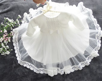 Baby Girl Princess Wedding Baptism Dress Tulle Party Dress Flower Girl Dress Christening Dress Baptism Baby Clothes