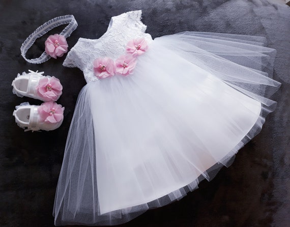 Taufkleid Mutze MANTEL FESTKLEID,SCHUHE Set 4 tg 56,62,68,74,80,86,92,98