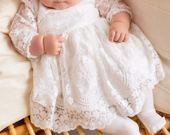 Baby Girl Princess Wedding Baptism Dress Tulle Party Dress Flower Girl Dress Christening Dress Baptism Baby Clothes