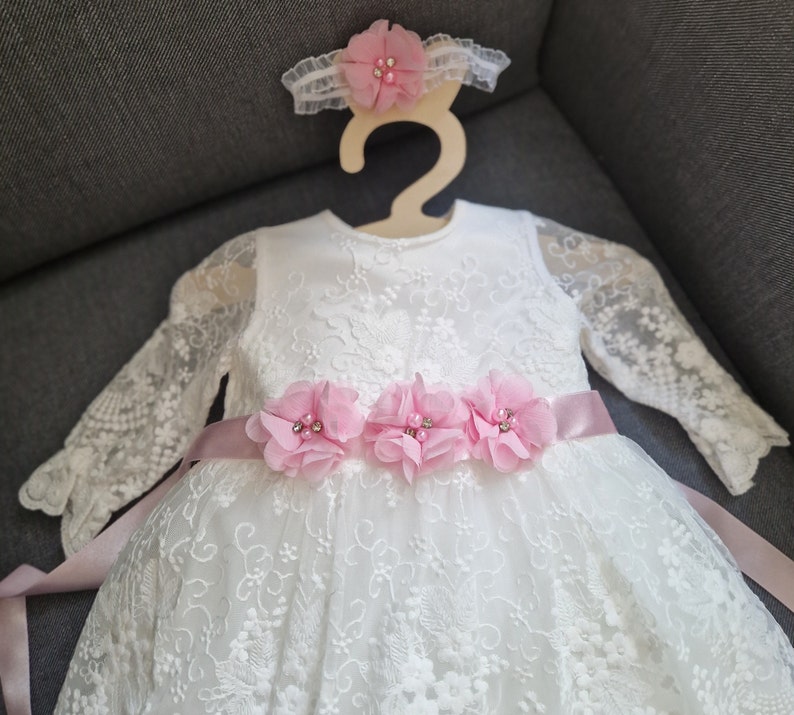 Baby Mädchen Prinzessin Hochzeit Taufe Kleid Tüll Partykleid Blumenmädchenkleid Taufkleid Taufkleid Taufe Babybekleidung Bild 2