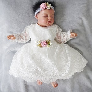 Baby Mädchen Prinzessin Hochzeit Taufe Kleid Tüll Partykleid Blumenmädchenkleid Taufkleid Taufkleid Taufe Babybekleidung zdjęcie 5