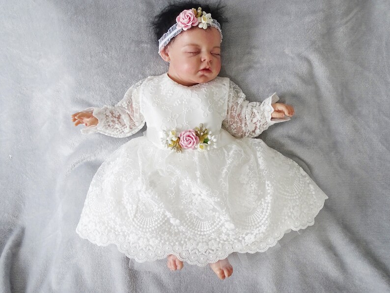 Baby Mädchen Prinzessin Hochzeit Taufe Kleid Tüll Partykleid Blumenmädchenkleid Taufkleid Taufkleid Taufe Babybekleidung zdjęcie 5