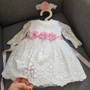 Baby Mädchen Prinzessin Hochzeit Taufe Kleid Tüll Partykleid Blumenmädchenkleid Taufkleid Taufkleid Taufe Babybekleidung Bild 1