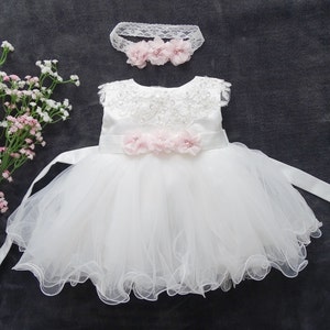 Christening dress for girls baby, party dress christening dress ivory, baby dress baby boho dress baby girl lace dress robe baptême bébé fille