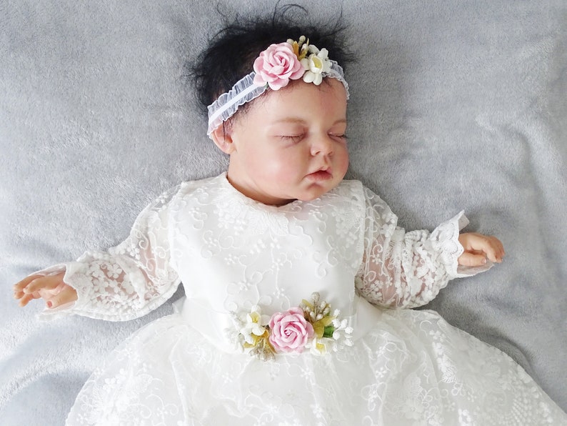 Baby Mädchen Prinzessin Hochzeit Taufe Kleid Tüll Partykleid Blumenmädchenkleid Taufkleid Taufkleid Taufe Babybekleidung zdjęcie 2