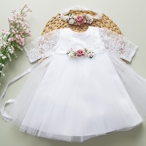 Christening dress baby dress christening dress white christening dress baby boho dress baby girl lace dress baby girl wedding dress