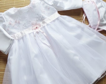 taufkleid mädchen baby Baptism dress, Weiß Babykleid Christening dress baby girls lace dress with tulle robe baptême bébé fille