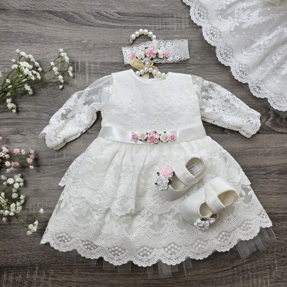 Robe de baptême robe bébé 62 68 74 80 86 robe de baptême ivoire