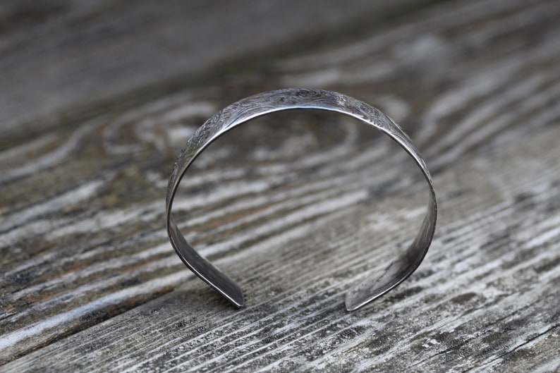 Sterling Silver Cuff Stamped with Air Pattern