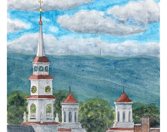 Steeples, frederick, maryland, clustered spiris, historic, clock tower