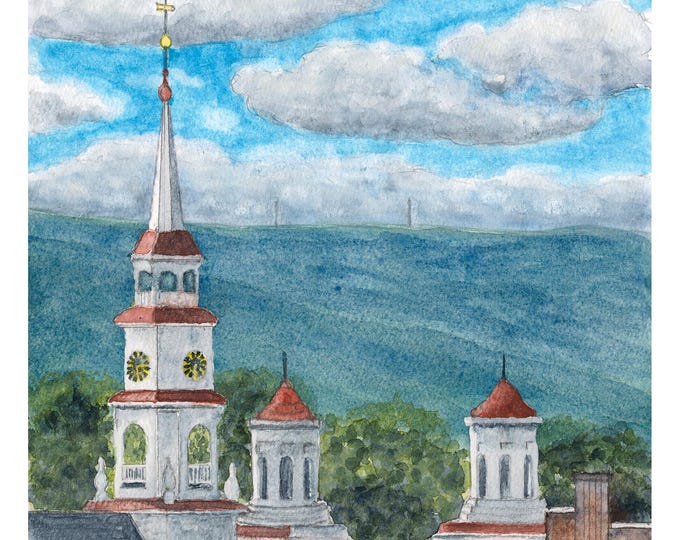 Steeples, frederick, maryland, clustered spiris, historic, clock tower