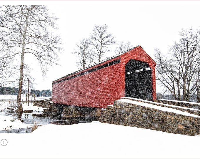 The Red Bridge, Frederick, County, Maryland, greeting card, thank you, anniversary, birthday, invitation, thinking of you, card