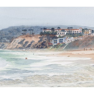 Salt Creek Beach, Watercolor, Giclee, Print, ocean, artwork, wall art, coast, California, surf, Tom Dorsz Watercolor