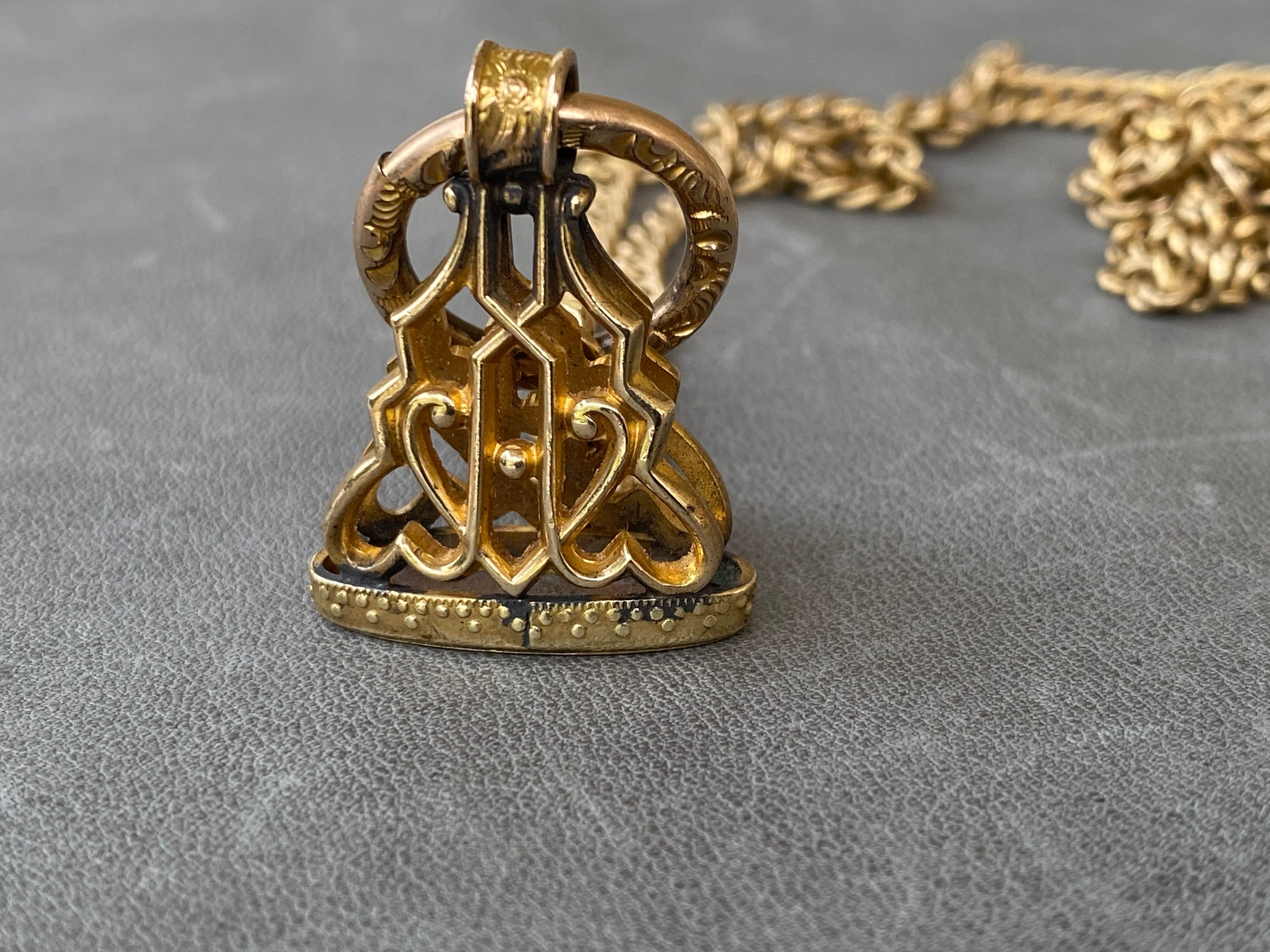 12k Gold Filled Yellow Gold Fob Chain (Vintage) Vintage Victoria Gold Filled Pocket Watch Chain. L. MFG.CO  main image 4