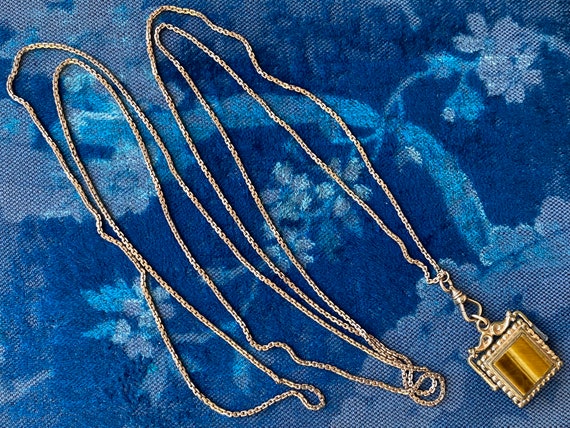 Antique Victorian 50" Lorgnette chain necklace wi… - image 5