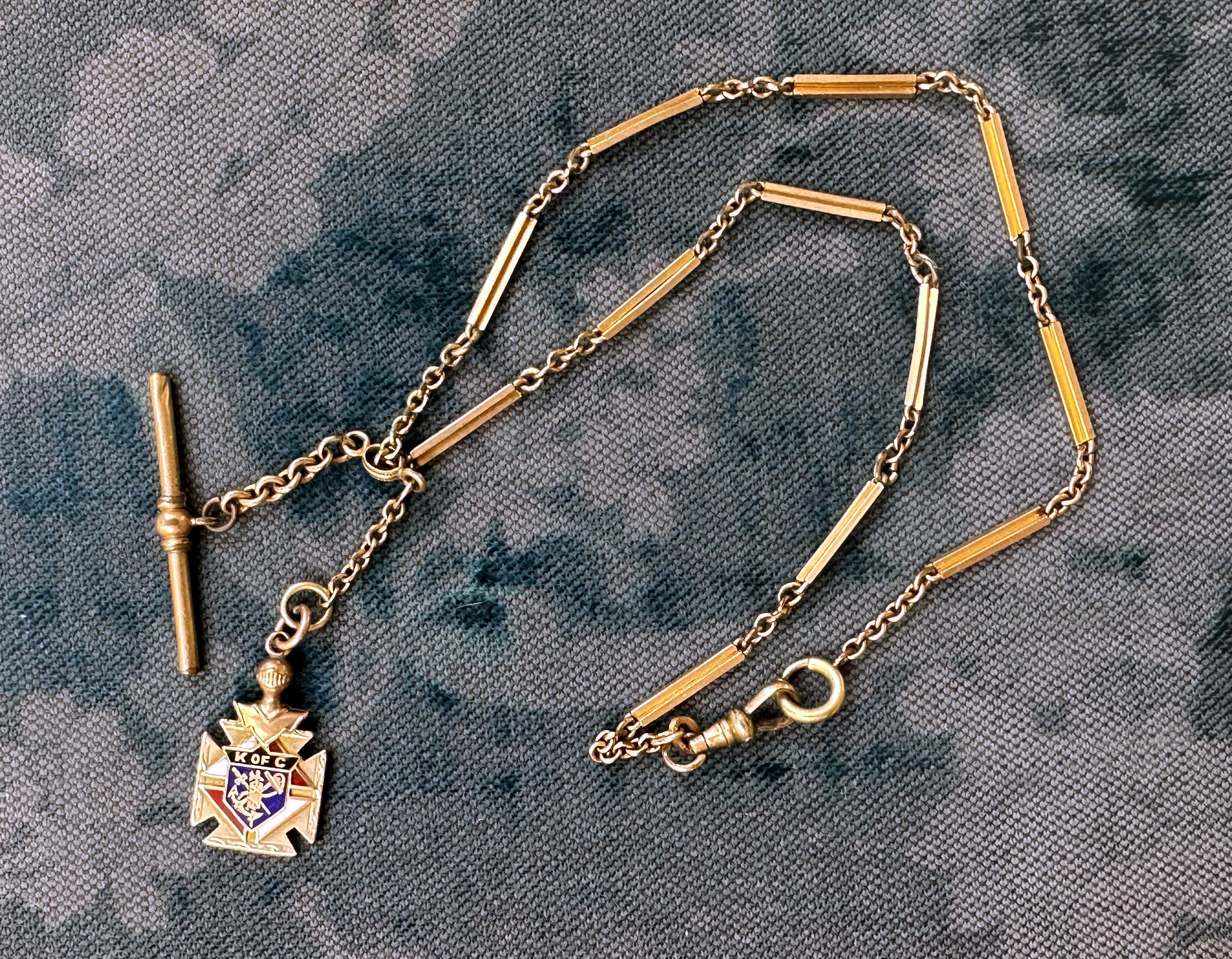 Antique Knights of Columbus KOFC Knight Shield FOB Assemblage 