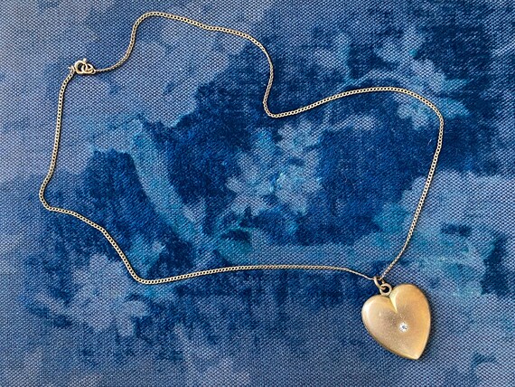 Vintage large gold filled HEART Locket with paste… - image 4
