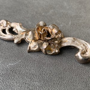 Vintage Sterling by JEWELART Floral Rose Repousse Brooch.